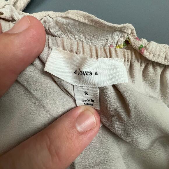 A Loves A Floral Maxi Dress S | Cottagecore Tie Strap Ruffle Hem - Picture 5 of 7